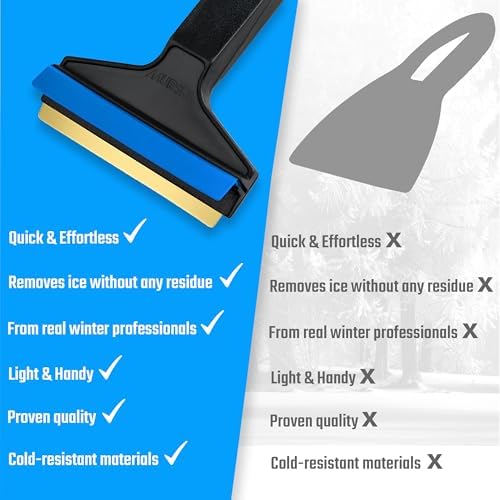 Ice Scraper Long Handle 2 Pack Car Ice Scraper Brass Blade 14, 5 inch Ice - Image 7