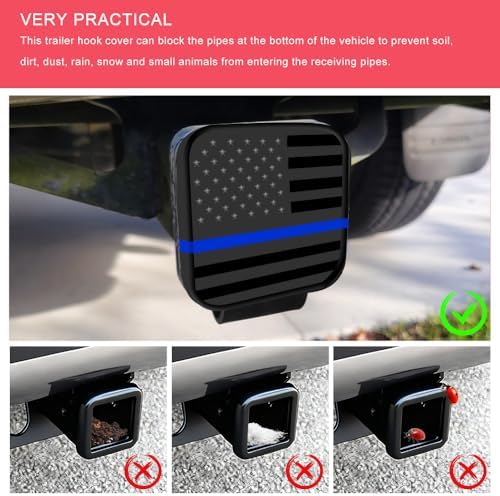 2 Inch Trailer Hitch Cover, Tow Hitch Covers, American Flag Tow Receiver Tube - Image 4