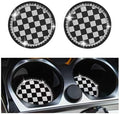 2026 New Checkered Car Cup Coasters, 2.75-Inch Bling Cup Holder Coasters by VKQTS