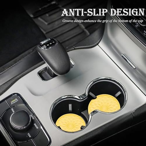 4 Pack Silicone Car Cup Holder Coaster – 2.75 Inch Non-Slip Drink Mat, - Image 3