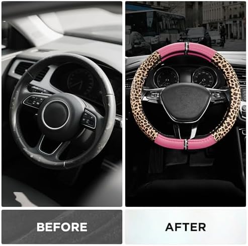 Road Comforts Leopard Steering Wheel Cover - Image 3