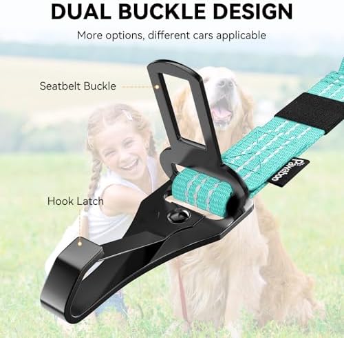 Pawaboo 2Pack Dog Car Seatbelt, 3-in-1 Dog Tether - Image 3