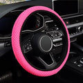 KAFEEK Elastic Stretch Steering Wheel Cover, Universal 15 Inch, Rose Red by KAFEEK