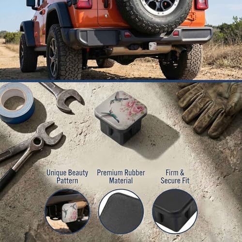 Trailer Hitch Cover 2 Inch Square Receiver Hitch Cover Rubber Tube Plug - Image 3