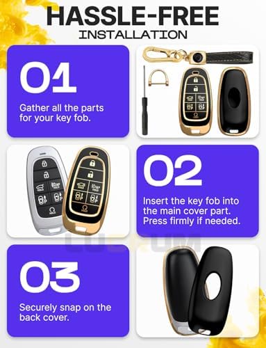 Lucrum Compatible with Hyundai Key Fob Cover & Keychain - Image 6