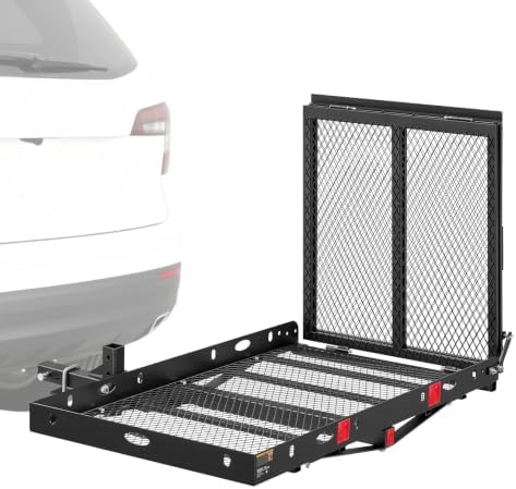 VEVOR Hitch Mount Wheelchair Carrier Height Adjustable, 500LBS Steel Mobility by VEVOR