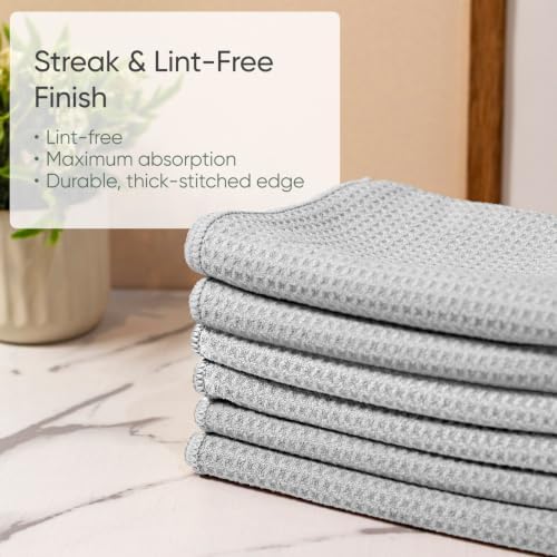 Kitchen Towels - Microfiber Waffle Weave Towels | Absorbent, No Lint, Commercial - Image 4
