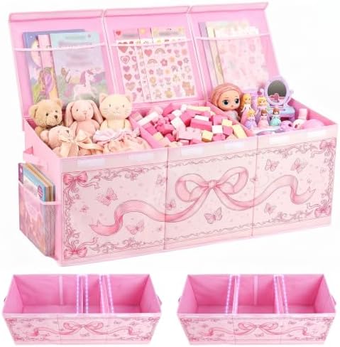 Toy Box with Adjustable Divider Large Toy Chest Storage by UnicornCastle