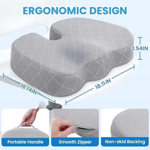 TushGuard Memory Foam Office Chair Seat Cushion - Image 2