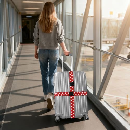 Red White Polka Dot Luggage Straps - Image 6