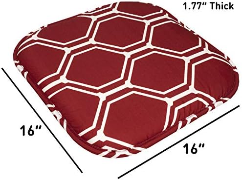 Sweet Home Collection Chair Cushion Memory Foam Pads Honeycomb Pattern Slip Non - Image 4