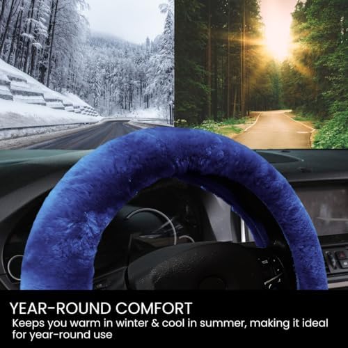 Andalus Brands Luxury Fluffy Car Steering Wheel Covers – Genuine Merino - Image 4