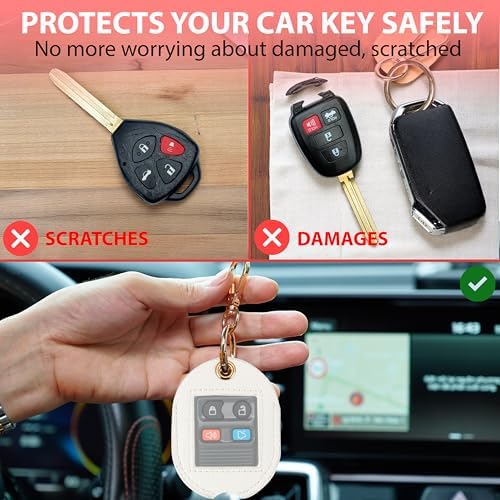 Leather Remote Key Fob Sleeve for Broken Car Key Loop Replacement - Image 3