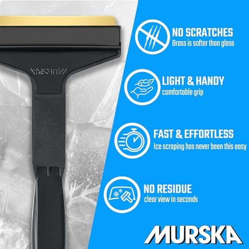Car Brass Ice Scraper Long Handle Ice Scraper Brass Blade 14, 5 inch Ice Scraper - Image 2