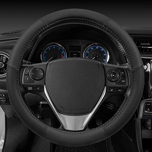 Motor Trend Perforated Microfiber Leather Steering Wheel Cover - Image 4