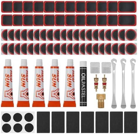 Zacro Bike Tire Repair Kit 91 PCS Vulcanizing Glue Stainless Tire Levers by ZACRO