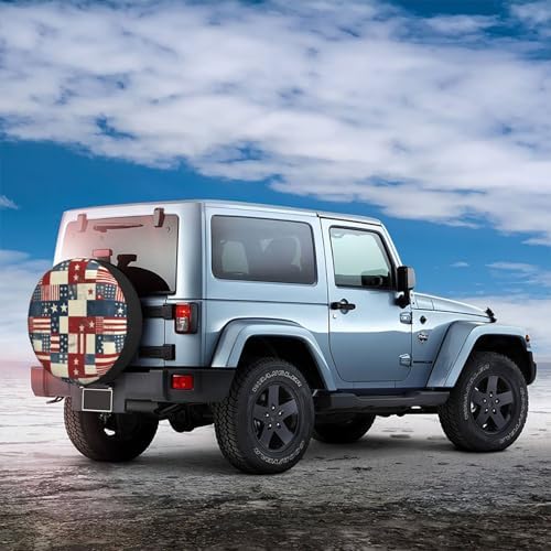 Flag Spare Tire Cover Waterproof Wheel Cover 16 Inch Universal Fit - Image 3