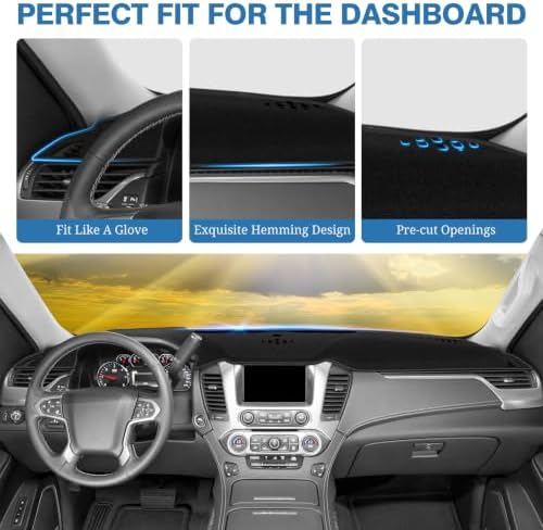 FIILINES Dash Cover for 2019-2025 2026 Chevrolet Chevy Blazer, Dashboard Mat - Image 4