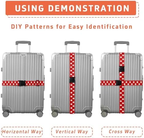 Red White Polka Dot Luggage Straps - Image 4