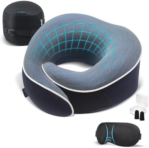 Proglobe Travel Pillow, Orthopedic Memory Foam Airplane Neck Pillow by ProGlobe