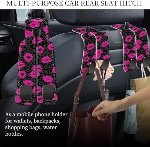PU Leather Car Seat Hook, Storage Headrest Hanger, Cute Car Backseat Organizer - Image 3