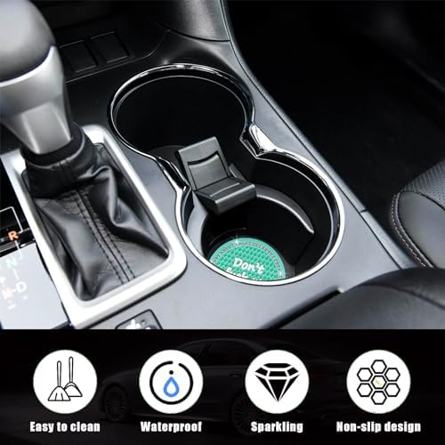 Ziciner 2 Pack Bling Car Cup Holder Coaster, 2.75 Inch Anti-Slip Auto Insert - Image 3