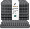 Solyra Barista Towels, Coffee Towel, 6 Pack, 12x12 in Microfiber, Dark Gray by Solyra