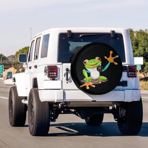 Frog Spare Tire Cover with Backup Camera Hole Wheel Tire Cover Fit Trailer - Image 2