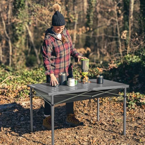 OUTSIDER Portable Aluminum Roll-Up Camping Table - Image 2
