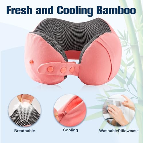 Cirorld Neck Pillow for Traveling, Travel Pillows for Airplanes Red - Image 5