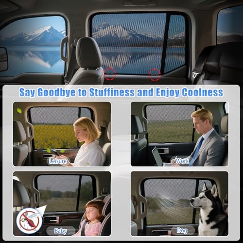 ZATOOTO Side Window Sunshades Civic 2016-2021, Breathable Mesh - Image 4