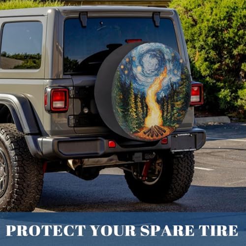 Forest Fire Galaxy Art Spare Tire Cover Waterproof Dust-Proof Spare Wheel - Image 6
