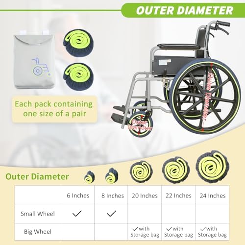 Wheelchair Tire Covers for Wheel to Protect Floors Carpets, Wheelchair - Image 7