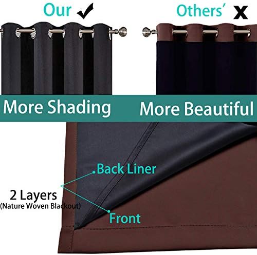 Yakamok Brown 100% Blackout Patio Door Curtain Panels W100 x L96, 1 Panel - Image 5
