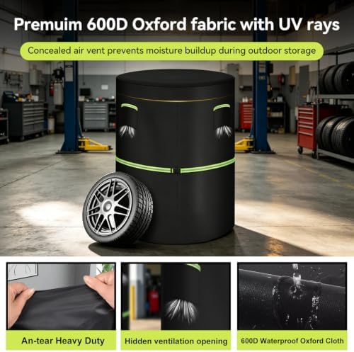 Tire Covers for Storage Set of 4 Tires, 600D Waterproof Oxford Lid Opening - Image 6