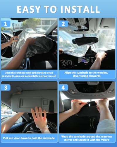 Windshield Sunshade for Lincoln Navigator 2018-2024 Sun Shade 4 Layers - Image 5