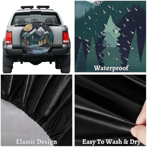 Rv Spare Tire Cover Wheel Mountain Tree Forest Tire Covers Wheel Protectors - Image 4