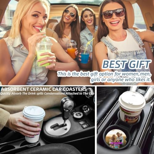 Personlized Cup Holder for Car, Upload Your Design/Logo/Photo Here. Ceramic - Image 4