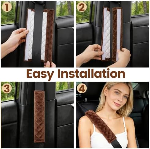 Amooca 2 Pack Seat Belt Covers Soft Shoulder Pad - Image 5