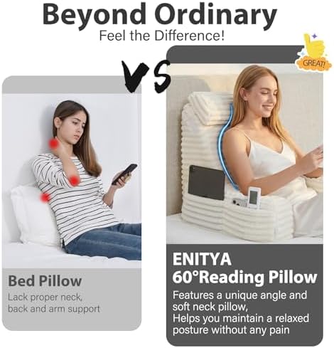 ENITYA 19" Large Back Pillow for Bed Sitting Up - Image 2
