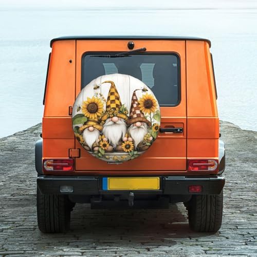 Spare Tire Cover for RV Camper, Gnomes Sunflower Bee Tire Cover Protectors - Image 3
