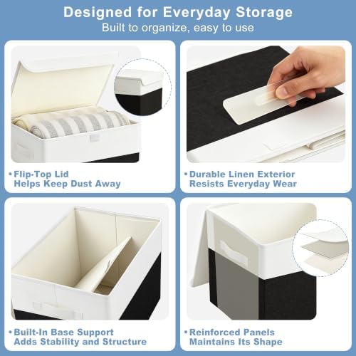 Large 17" 42 Quarts Collapsible Stackable Storage Bins - Image 6