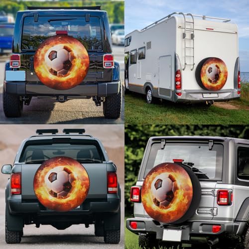 Soccer Spare Tire Cover 15in Spare Wheel Covers Tire Storage Cover - Image 6