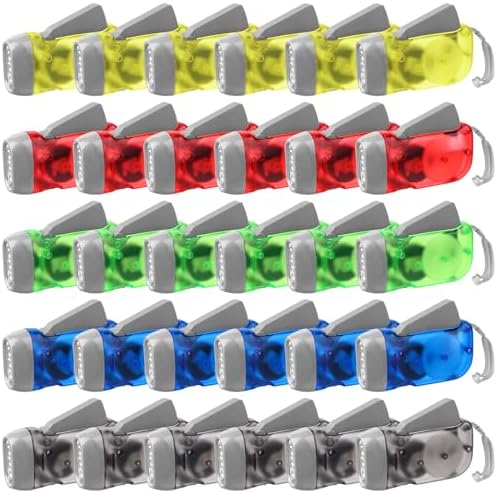 30 Pcs Hand Crank Flashlight 3 LED White Light Hand Press Torch No-Battery by Droutti