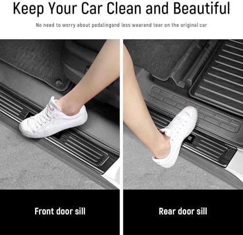 4PCS Door Sill Protector for Honda 2017-2025 2026 Ridgeline Accessories Black - Image 3