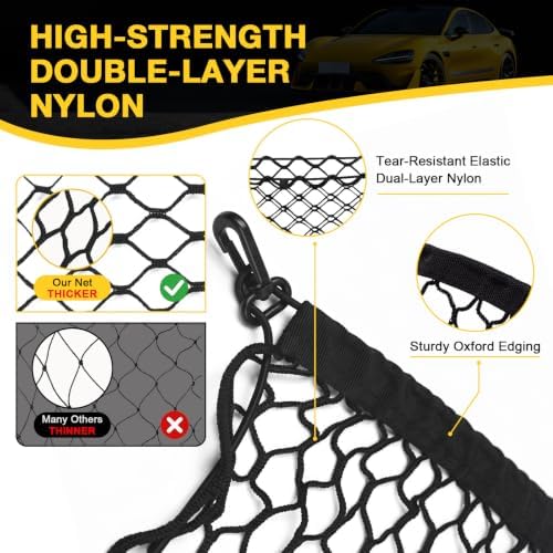 BFXM Cargo Net, 35.4"x15.7" Dual-Layer Nylon Cargo Net - Image 3