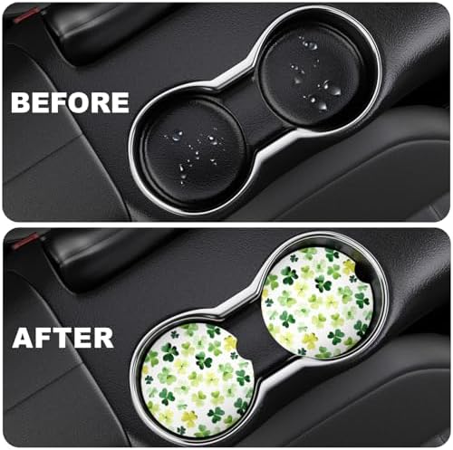 2 Pack Car Cup Holder Coaster, 2.63 inch Anti Slip Insert Absorbent Ceramic Car - Image 6