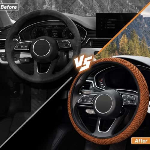 KAFEEK Elastic Stretch Steering Wheel Cover, Universal 15 Inch - Image 5
