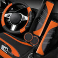 NBTEPEM 6 Pcs Orange Steering Wheel Cover Set, Sport Microfiber Leather by NBTEPEM