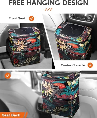 HOTOR Car Trash Can, Leakproof Car Organizer, Autumn Leaves - Image 7